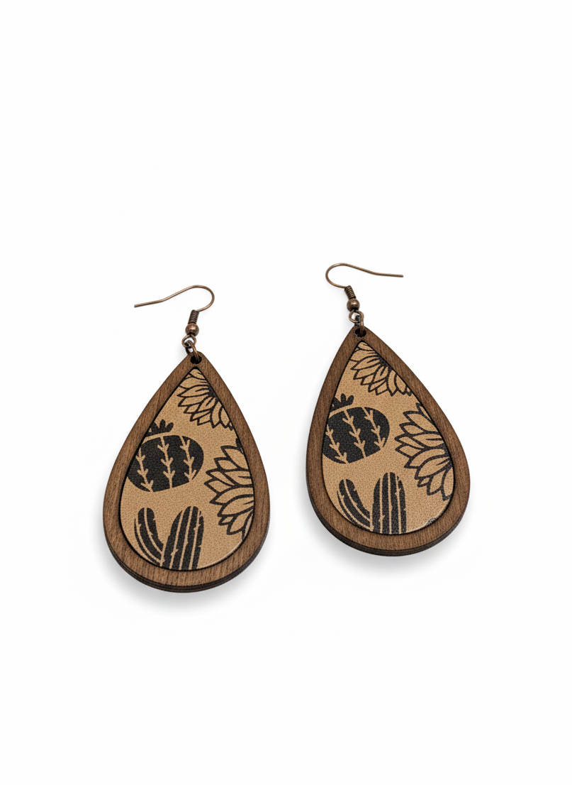 Boho Engraved Desert Print Jumbo Hair Clip | Tan Western Chic