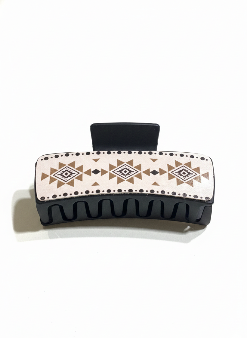 Wooden Tear Drop Earrings & Jumbo Hair Claw Clip Set